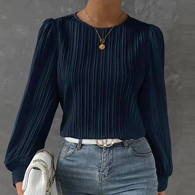 Carina - Bluse mit Streifen - Bluse mit Rundhalsausschnitt