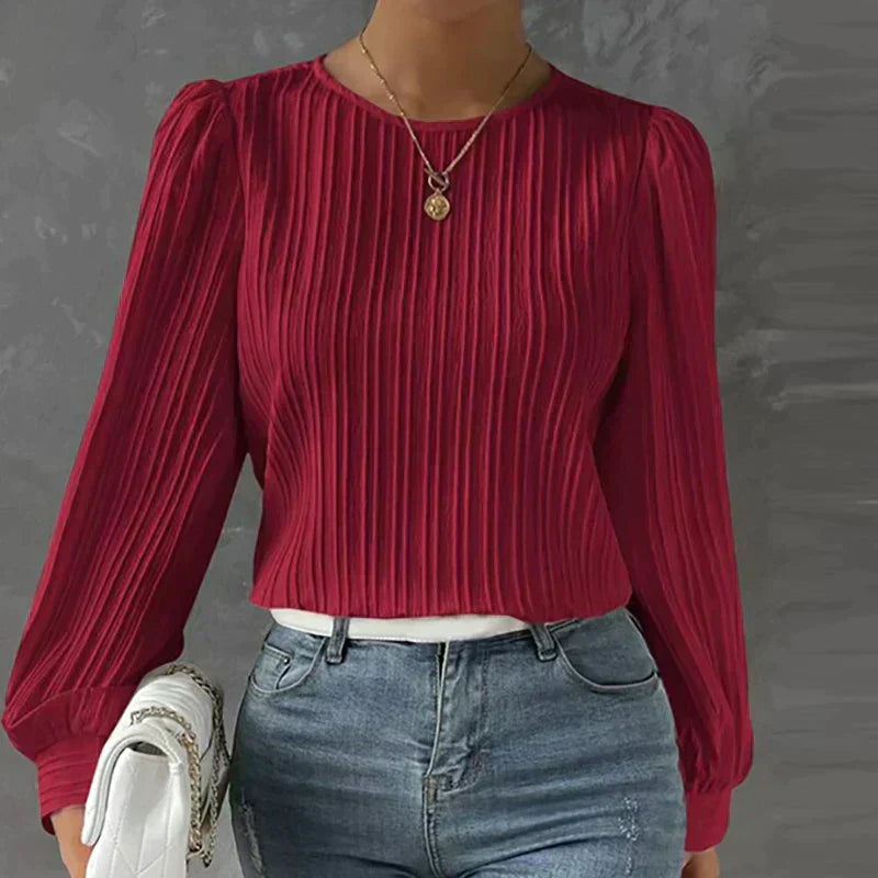 Carina - Bluse mit Streifen - Bluse mit Rundhalsausschnitt