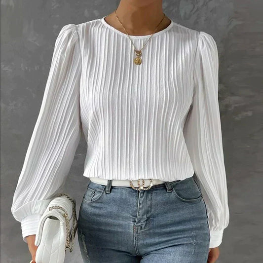Carina - Bluse mit Streifen - Bluse mit Rundhalsausschnitt