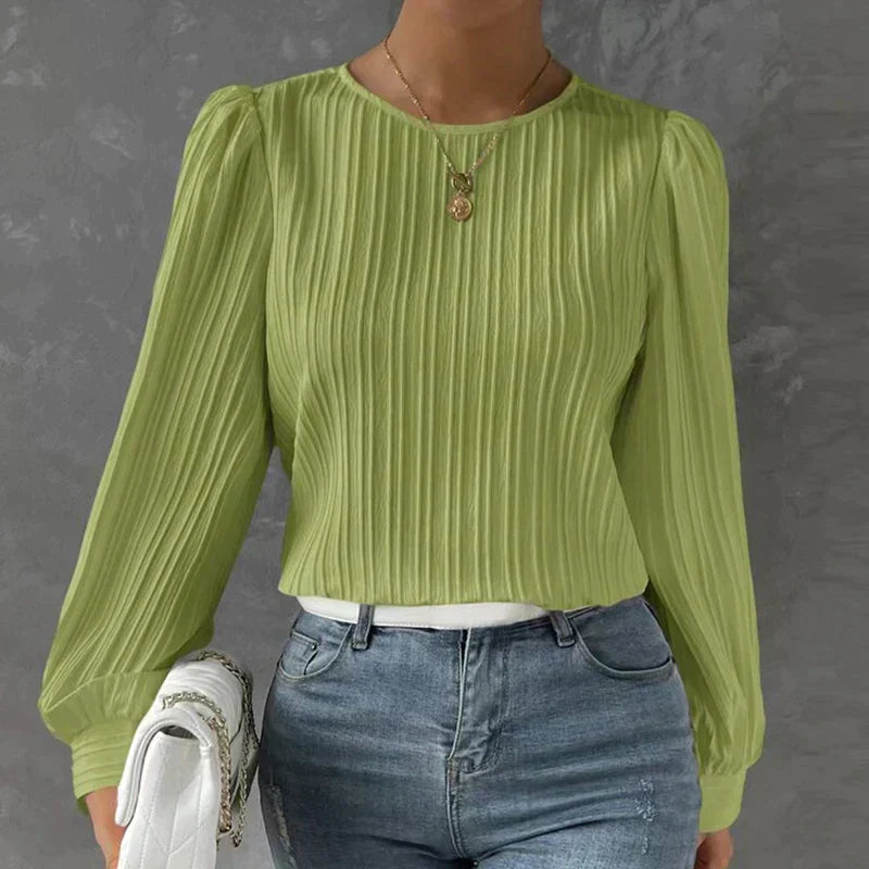 Carina - Bluse mit Streifen - Bluse mit Rundhalsausschnitt