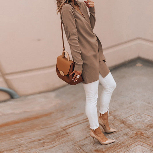 Eleganter Damen Cardigan - Langärmeliger Pullover für stilvolle Büro-Outfits