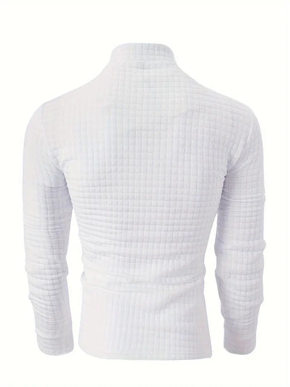 Alexander – lässiges rollkragen-langarmshirt mit reibverschluss