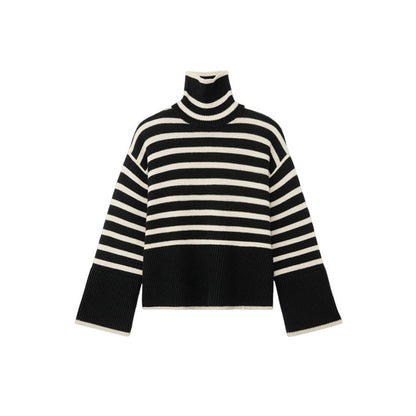 Rollkragenpullover mit Streifen