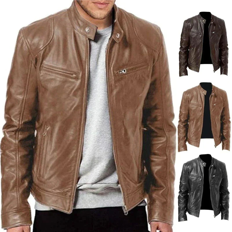 Lucas – herren winddefender lederjacke