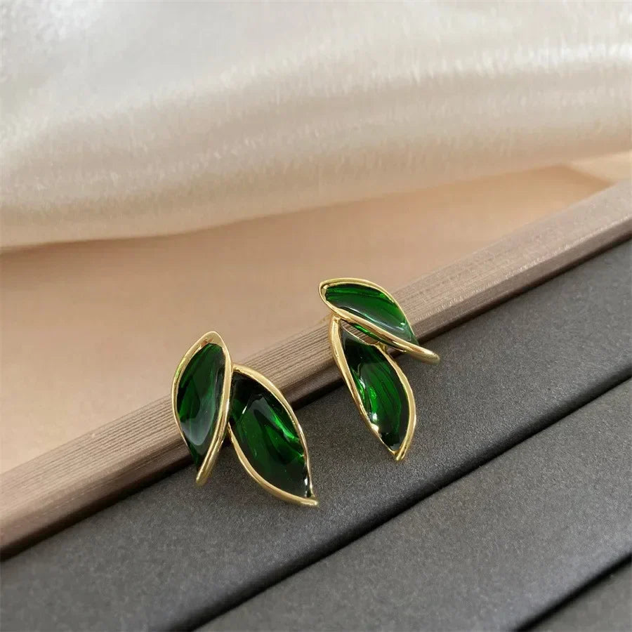 Micara - Emerald Leaf - Ohrringe