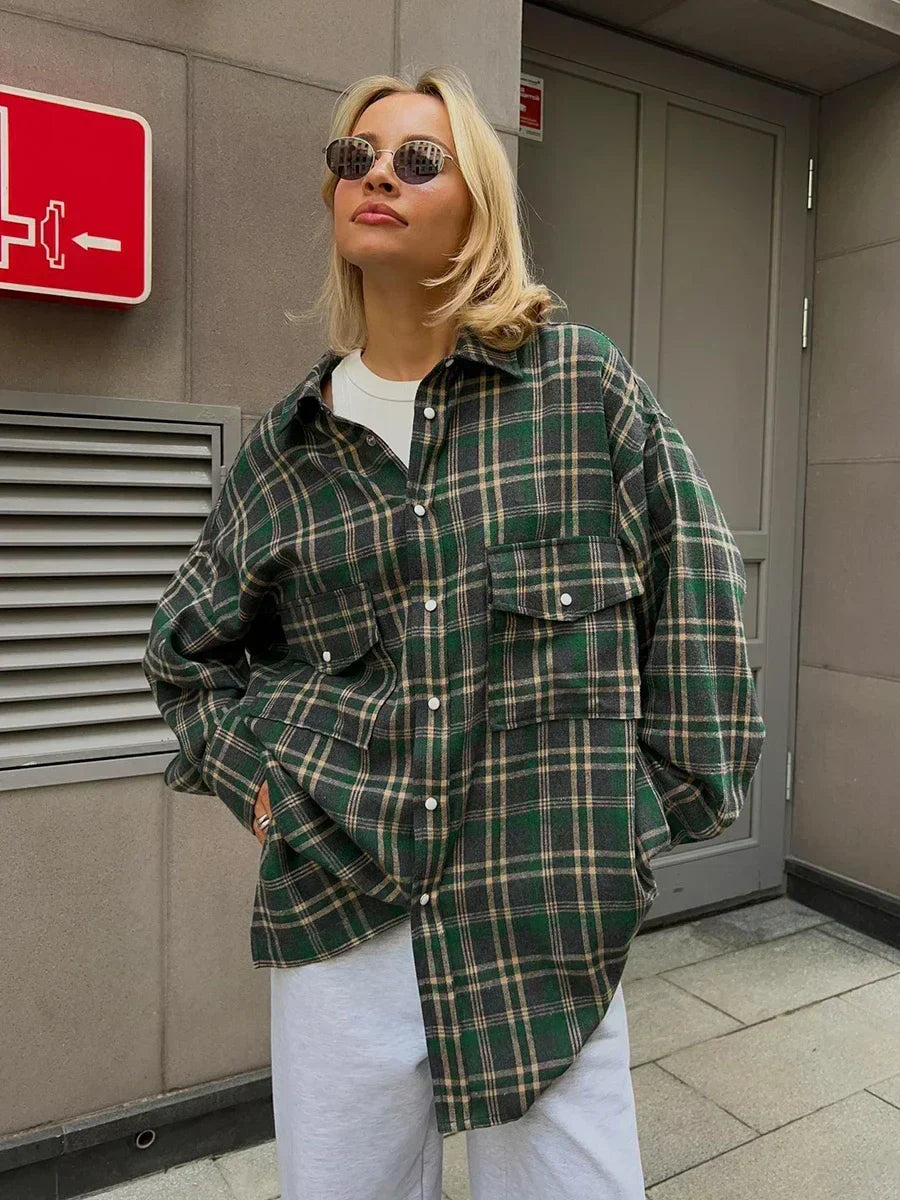 Famke | Vintage lockere Karobluse