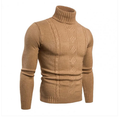 Rollkragenpullover aus baumwolle in zopfstrickoptik - Lucian