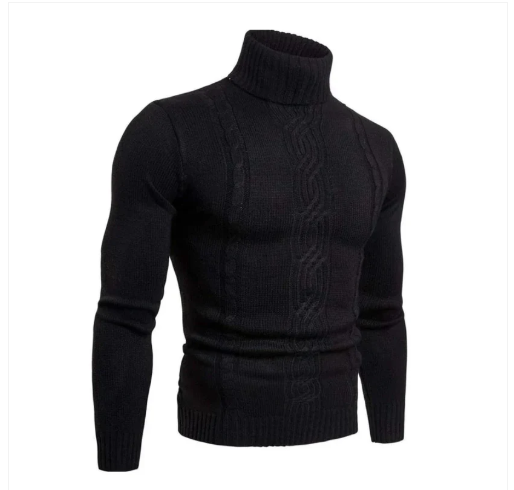 Rollkragenpullover aus baumwolle in zopfstrickoptik - Lucian