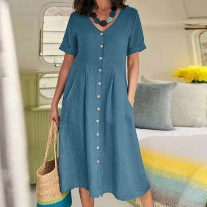 Lisbeth - Locker, ausgestelltes Kleid mit Knöpfen