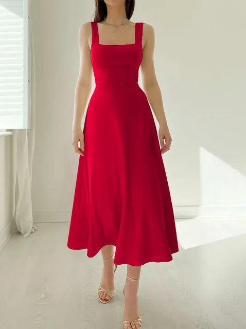 A-linien-kleid - eleganter ausschnitt & tailliert
