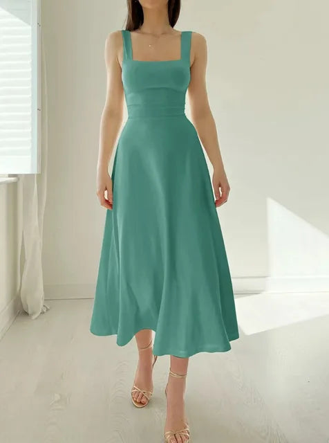 A-linien-kleid - eleganter ausschnitt & tailliert