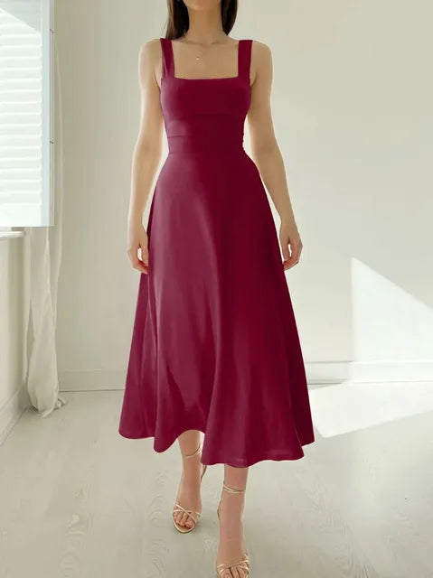 A-linien-kleid - eleganter ausschnitt & tailliert