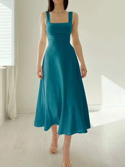 A-linien-kleid - eleganter ausschnitt & tailliert