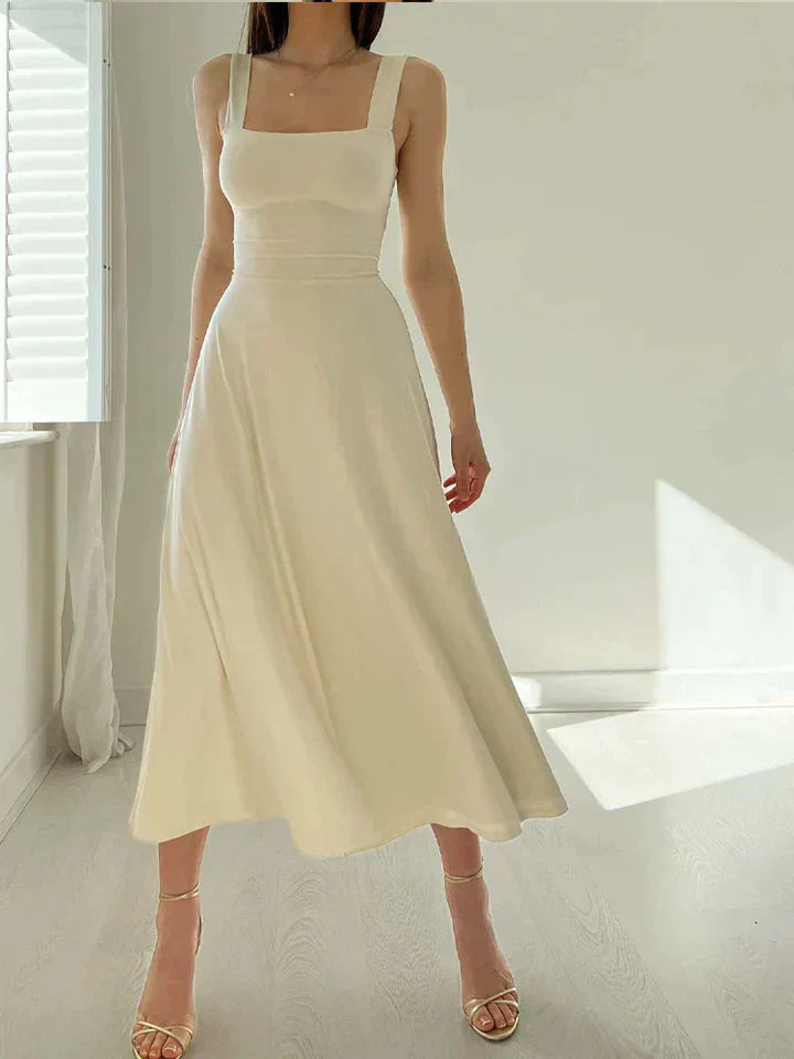 A-linien-kleid - eleganter ausschnitt & tailliert