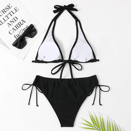 Bella - Eleganter Triangel-Bikini in Schwarz