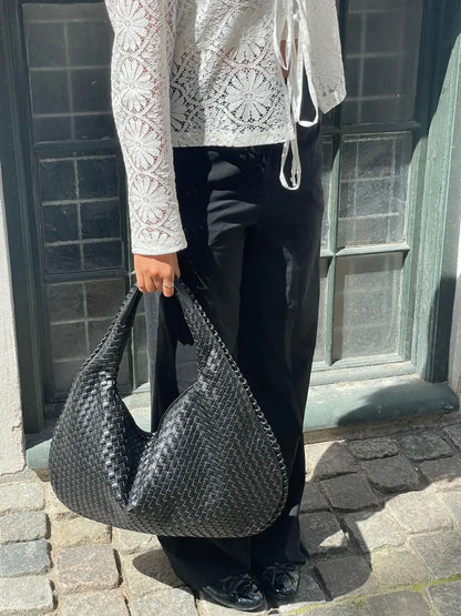 Bellachicha - Vintage Umhängetasche damen | Geflochtene Handtasche mit Reißverschluss im Sale