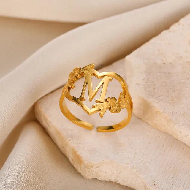 Marshien | Initialen Herz Ringe Goldschmuck