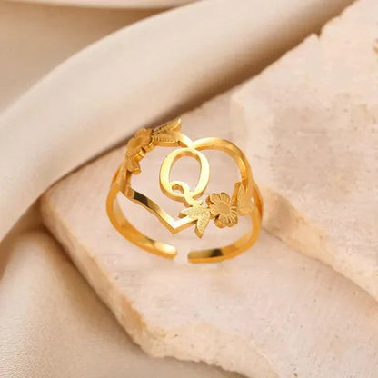 Marshien | Initialen Herz Ringe Goldschmuck