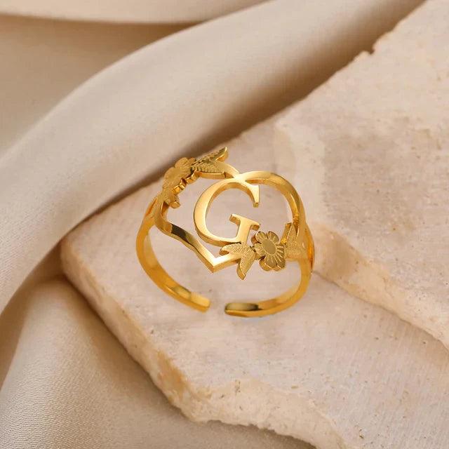Marshien | Initialen Herz Ringe Goldschmuck