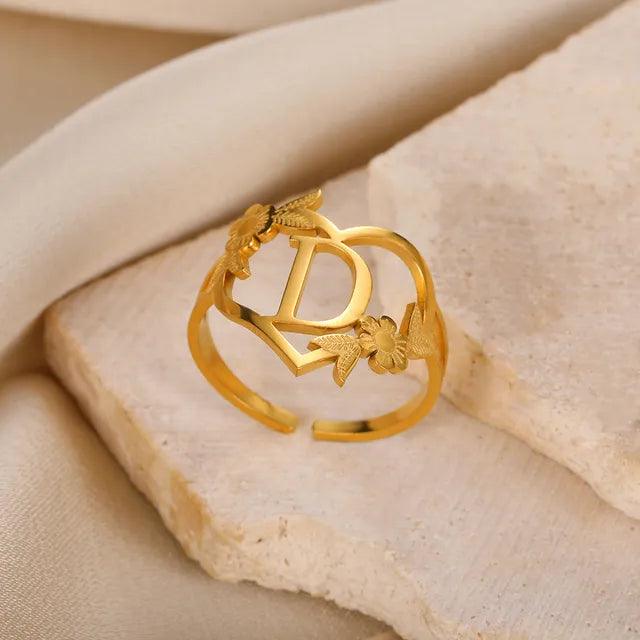Marshien | Initialen Herz Ringe Goldschmuck