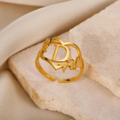 Marshien | Initialen Herz Ringe Goldschmuck