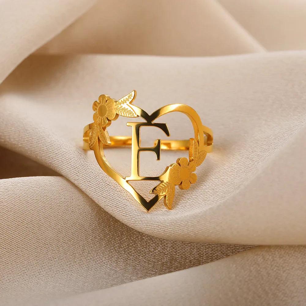 Marshien | Initialen Herz Ringe Goldschmuck