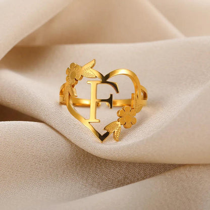 Marshien | Initialen Herz Ringe Goldschmuck
