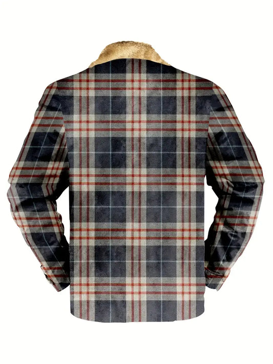 Jack – retro-fleecejacke mit karomuster für herren