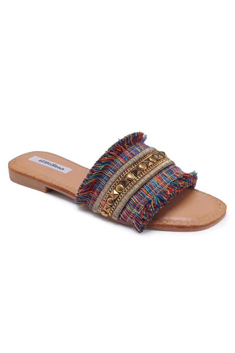 Belinda – Flache Sandalen mit Metallverzierung