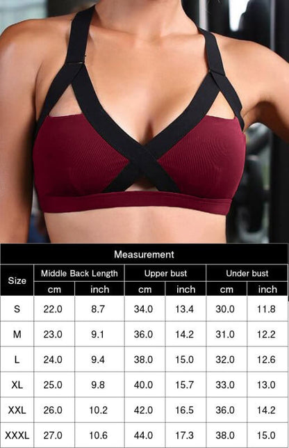 Sexy, kreuzelastischer Sport-BH mit Farbkontrast