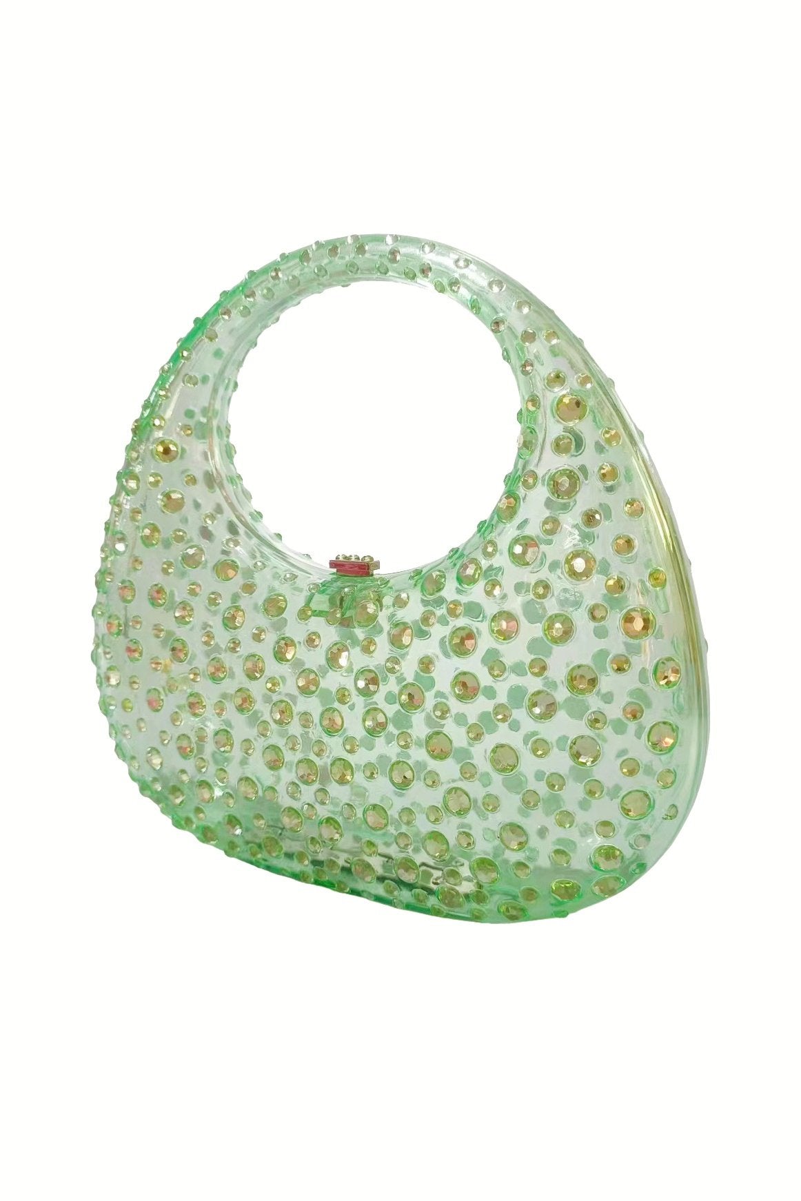 Clutch aus Acryl mit Strassverzierung