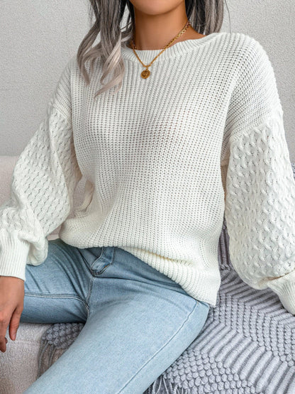 Aliyah - Rundhalsausschnitt-Strickpullover