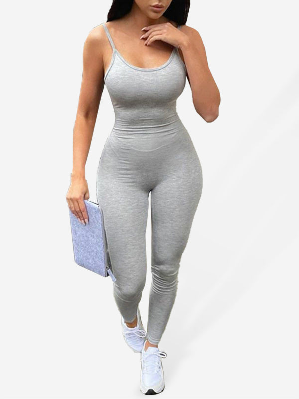 Damen Neuer modischer, einfarbiger Yoga-Sport-Overall
