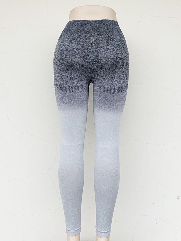 Neue elastische, nahtlose Farbverlaufshose mit hoher Taille, schlankmachende, enge Yogahose