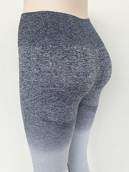 Neue elastische, nahtlose Farbverlaufshose mit hoher Taille, schlankmachende, enge Yogahose