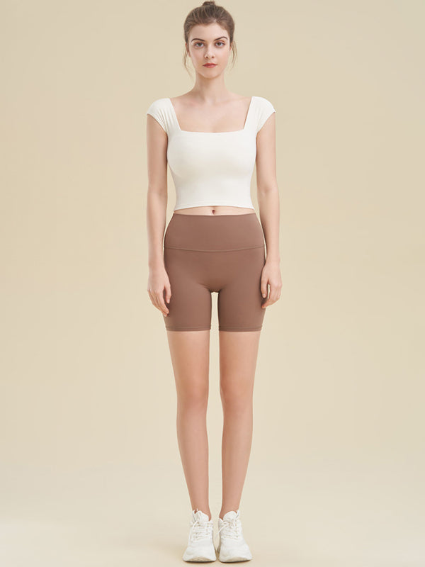 Enganliegendes Sport-Tanktop mit quadratischem Ausschnitt für Yoga-Kleidung für Damen