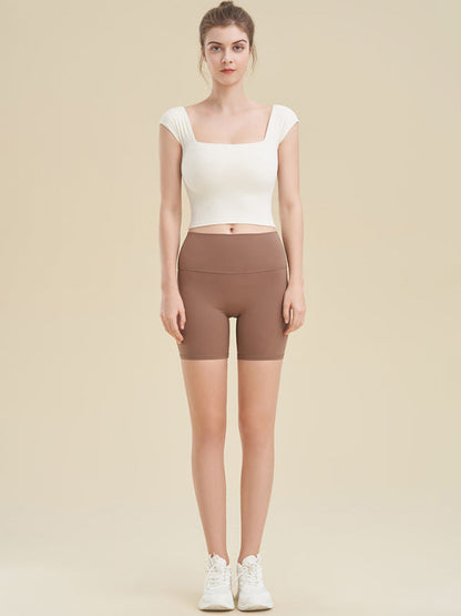 Enganliegendes Sport-Tanktop mit quadratischem Ausschnitt für Yoga-Kleidung für Damen