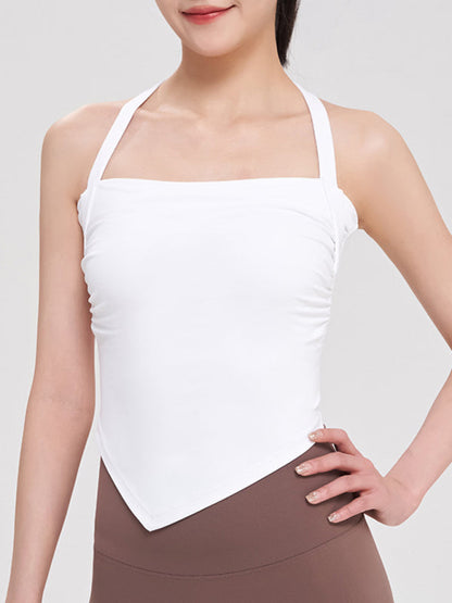 Damen Neckholder Sport enge Weste Yoga Kleidung