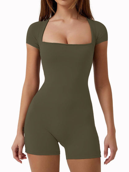 Neue eng anliegende Yoga-Shorts mit Schulterärmeln und Sport-Overall
