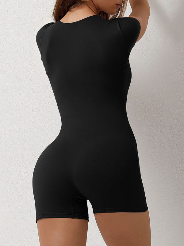 Neue eng anliegende Yoga-Shorts mit Schulterärmeln und Sport-Overall
