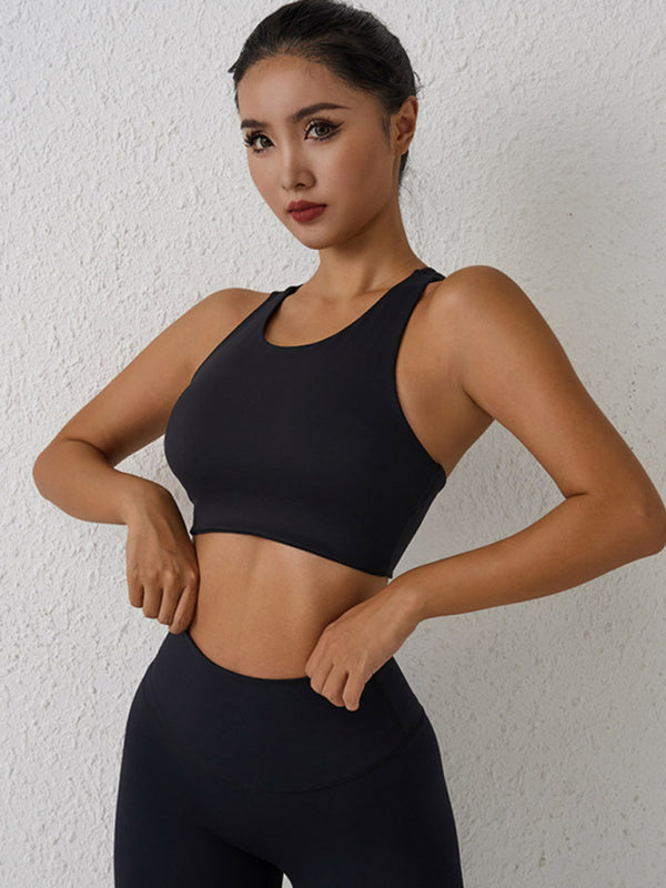 Neuer Sport-BH mit schönem Rücken, stoßfest, für Yoga, Laufen, hochintensive Sportweste