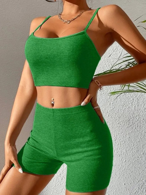 Sexy Hosenträgershorts Modeanzug Yoga Sportanzug