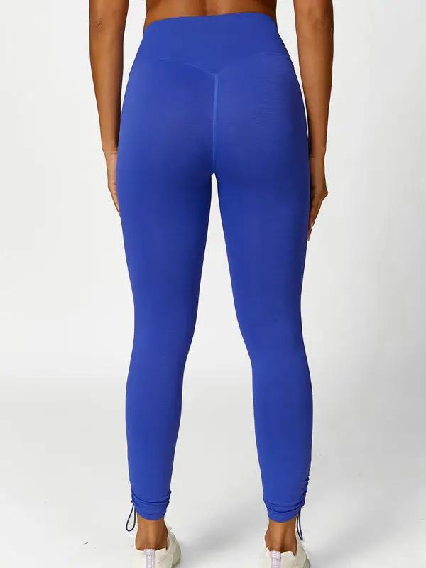 Neue Yogahose mit Kordelzug, atmungsaktiv, einfarbig, Laufhose