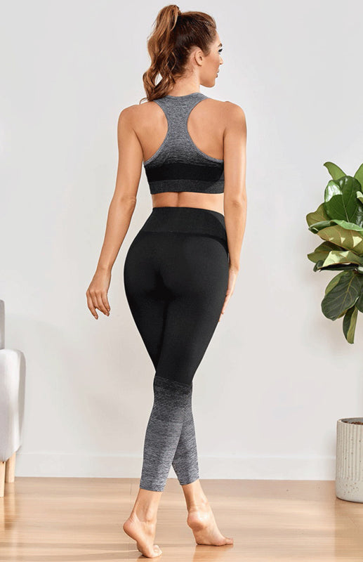 Nahtloses, atmungsaktives, feuchtigkeitsableitendes BH-Yoga-Set für Damen