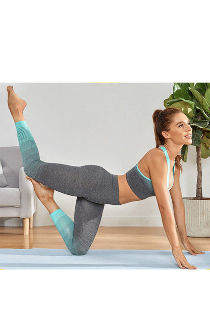 Nahtloses, atmungsaktives, feuchtigkeitsableitendes BH-Yoga-Set für Damen