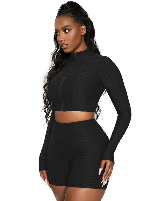 Athleisure-Sets für Damen aus festem Strukturstoff