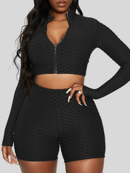 Athleisure-Sets für Damen aus festem Strukturstoff