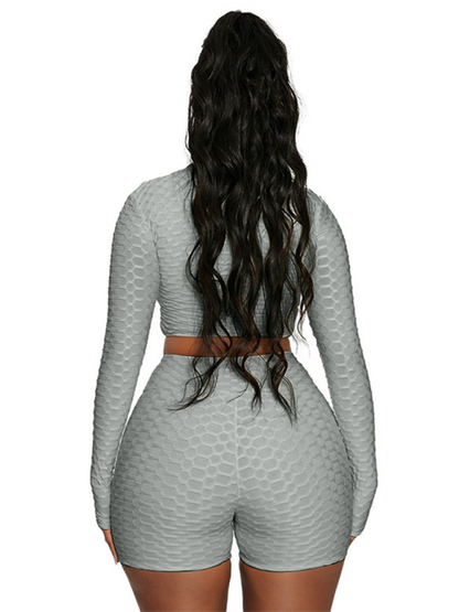 Athleisure-Sets für Damen aus festem Strukturstoff