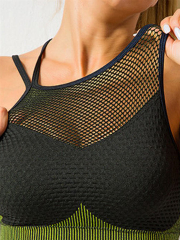 Schnelltrocknender, enger, nahtloser, rückenfreier Yogaanzug aus Camisole und Shorts für Damen