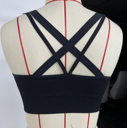 Nahtloser Sport-BH mit überkreuzten Trägern auf der Rückseite für Damen